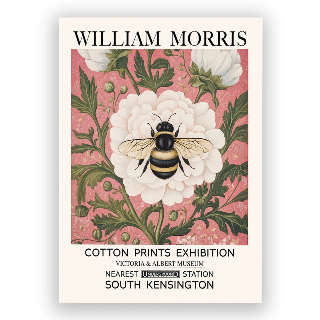 Flower And Bee Wall Art – Vintage Botanical & Floral Print