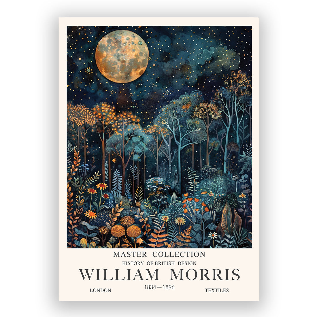dark Academia  Wall Art, Gothic Moon  Wall Art, Mystical Wood Land Poster, Witchy Moon And Forest Wall Art