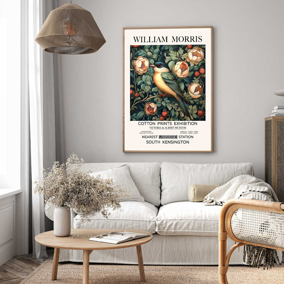 Bird & Flowers Wall Art – Vintage Botanical & Floral Print