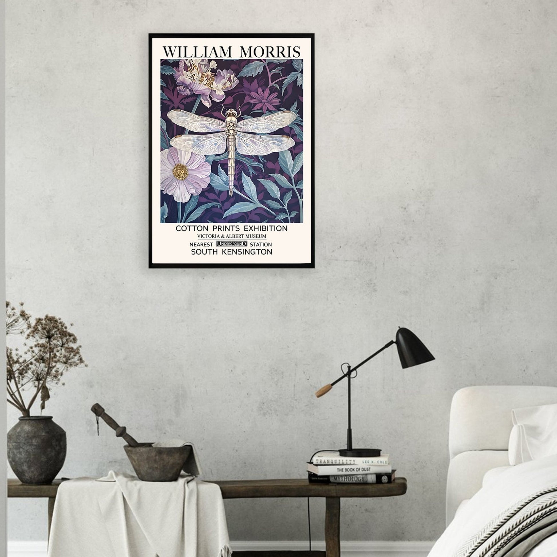 William Morris - The Purple Dragonfly Framed Print - Print Material