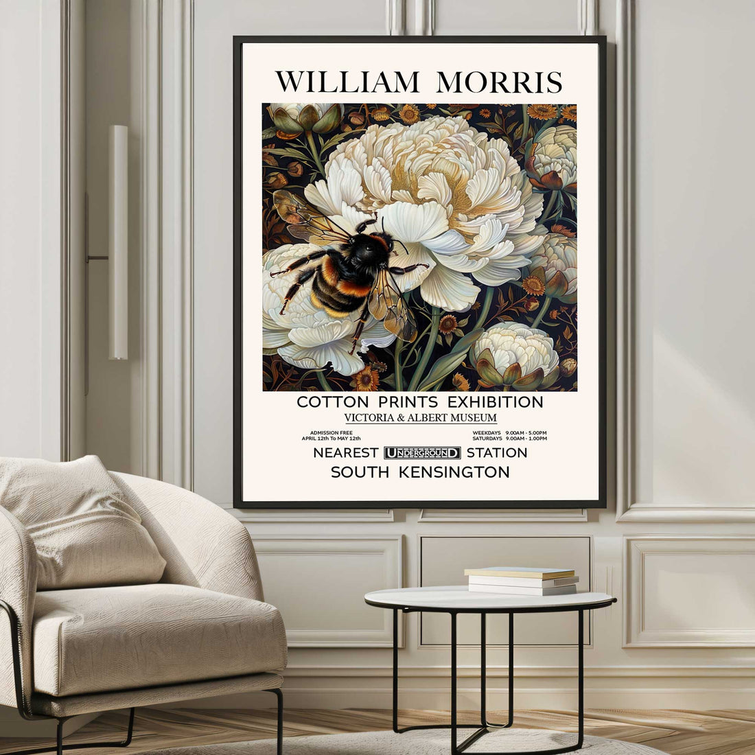 Bumble Bee Wall Art – Vintage Botanical & Floral Print