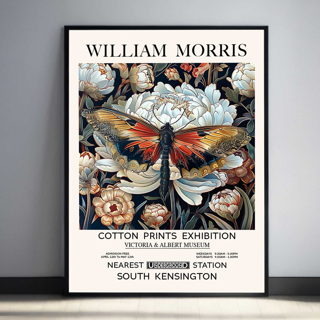 Butterfly And Flowers Wall Art – Vintage Botanical & Floral Print
