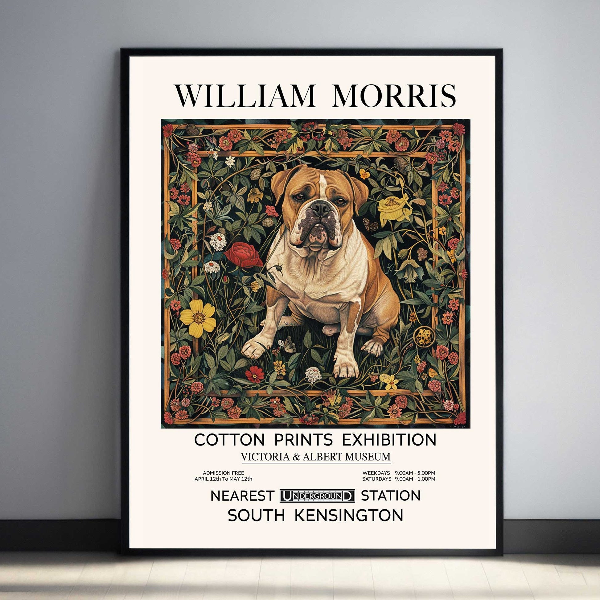 Vintage English Bulldog art print, featuring a detailed illustration of an English Bulldog, ideal wall art for dog lovers and home decor enthusiasts