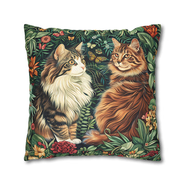 Vintage Cat Pillowcase, Cat-Print Cat Lovers Pillowcases, william morris design, bengal cat print