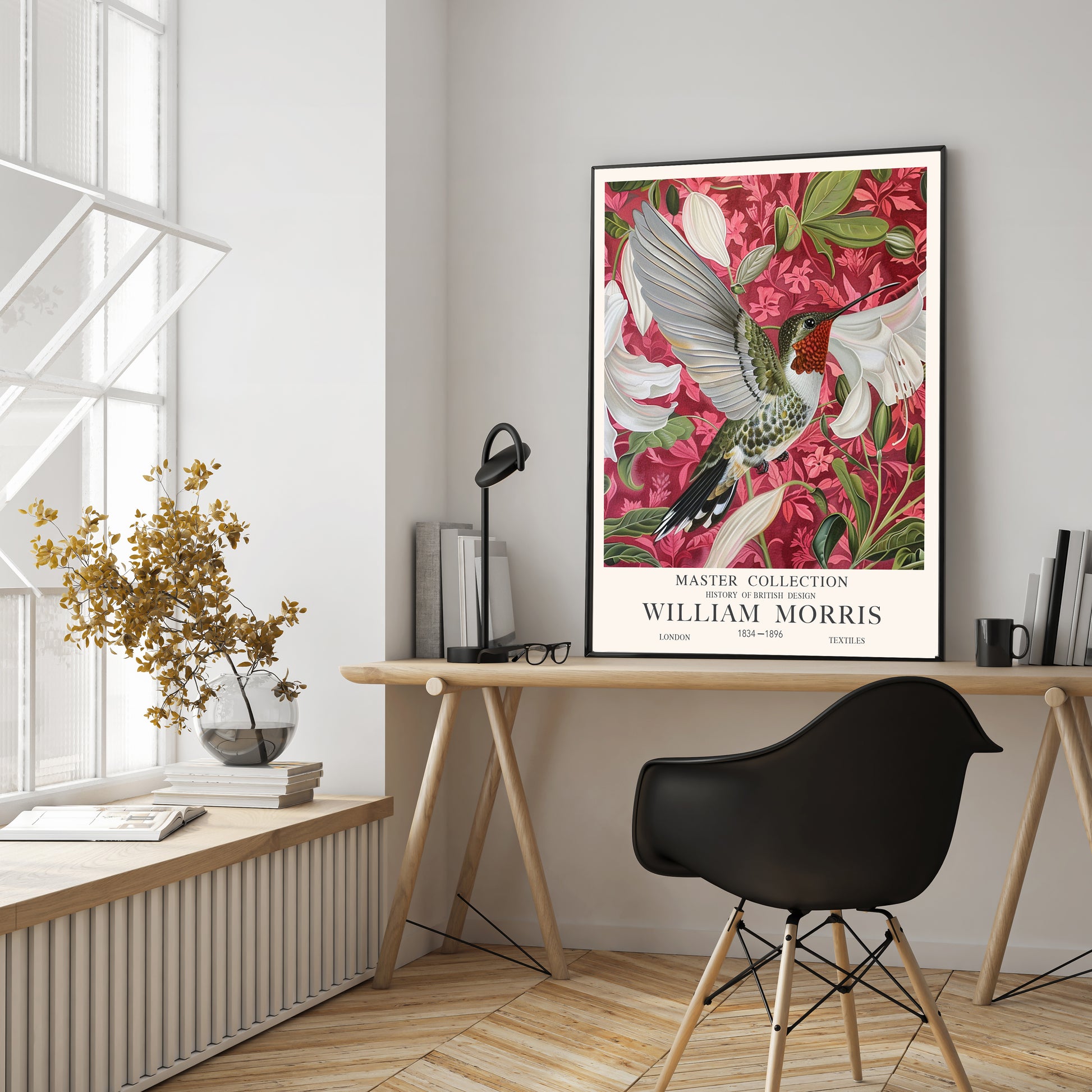 Vintage Humming Bird William Morris Style  Print For Living Room