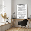 Invictus Poem Framed Print Black and white print