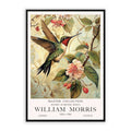Humming Bird, Vintage William Morris Style Bird  green and pink Print