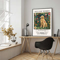 Beautiful Golden Retriever art print featuring classic and vintage-inspired design. Perfect wall decor for Golden Retriever parents, dog lovers, and animal art collectors.