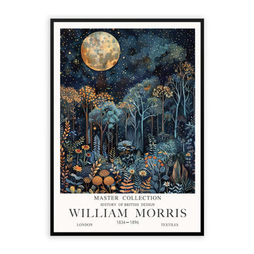 dark Academia Wall Art, Gothic Moon Wall Art, Mystical Wood Land Poster, Witchy Moon And Forest Wall Art