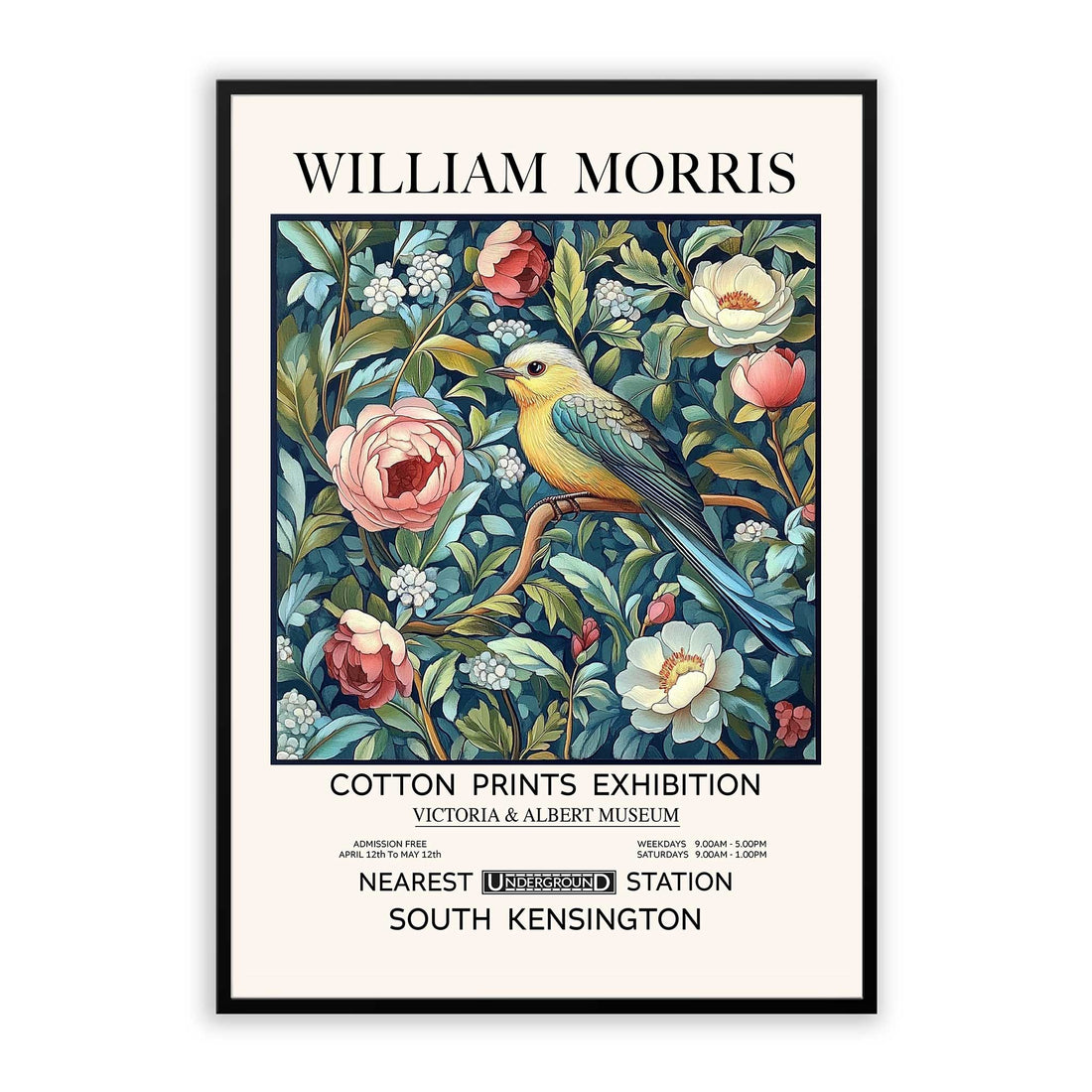 William Morris Bird and Flower Print Victorian Style Art