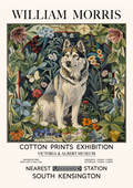 Vintage art print of a Siberian Husky in classic illustration style, ideal wall decor for pet lovers