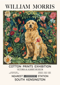 Beautiful Golden Retriever art print featuring classic and vintage-inspired design. Perfect wall decor for Golden Retriever parents, dog lovers, and animal art collectors.