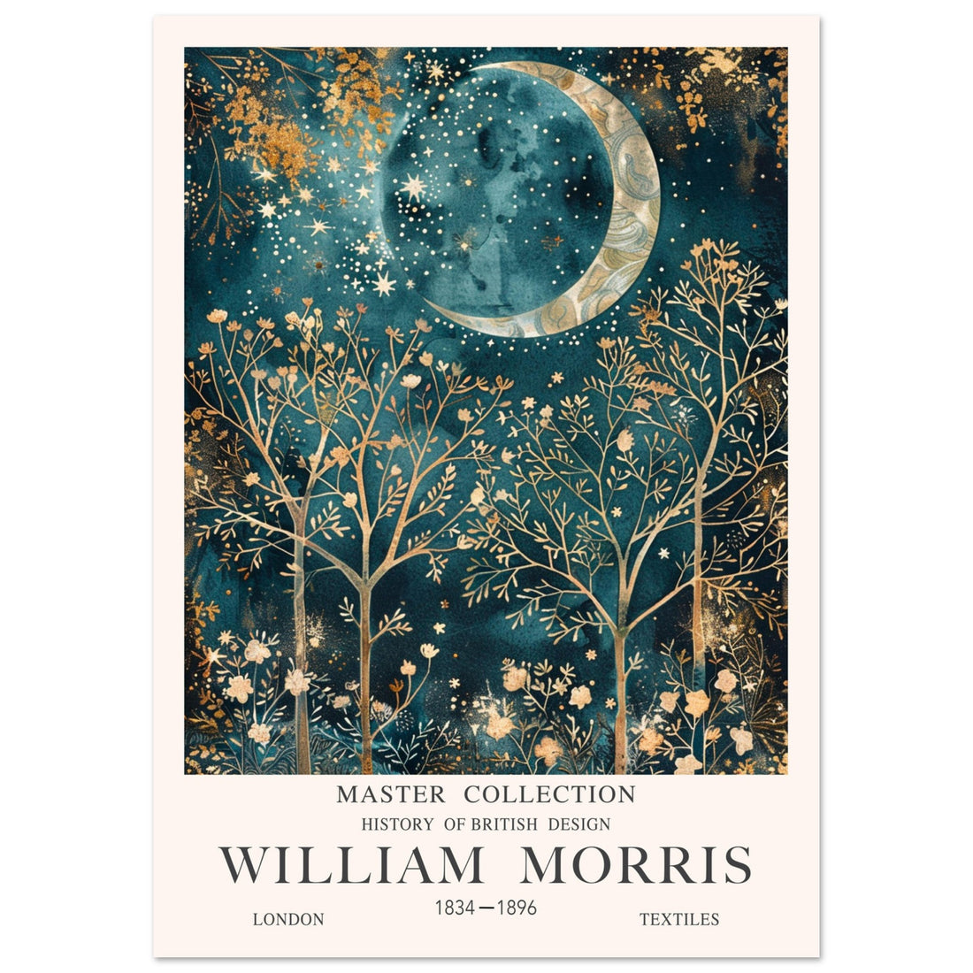 dark Academia  Wall Art, Gothic Moon  Wall Art, Mystical Wood Land Poster, Witchy Moon And Forest Wall Art