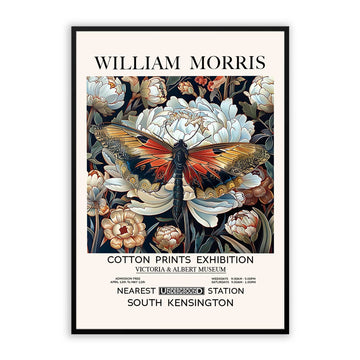 Butterfly And Flowers Wall Art – Vintage Botanical & Floral Print