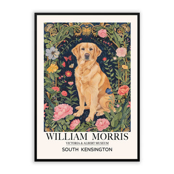 Labrador Dog Print, William Morris Style, Vintage Print for Dog, Lovers, Pet Owners, and Gifting