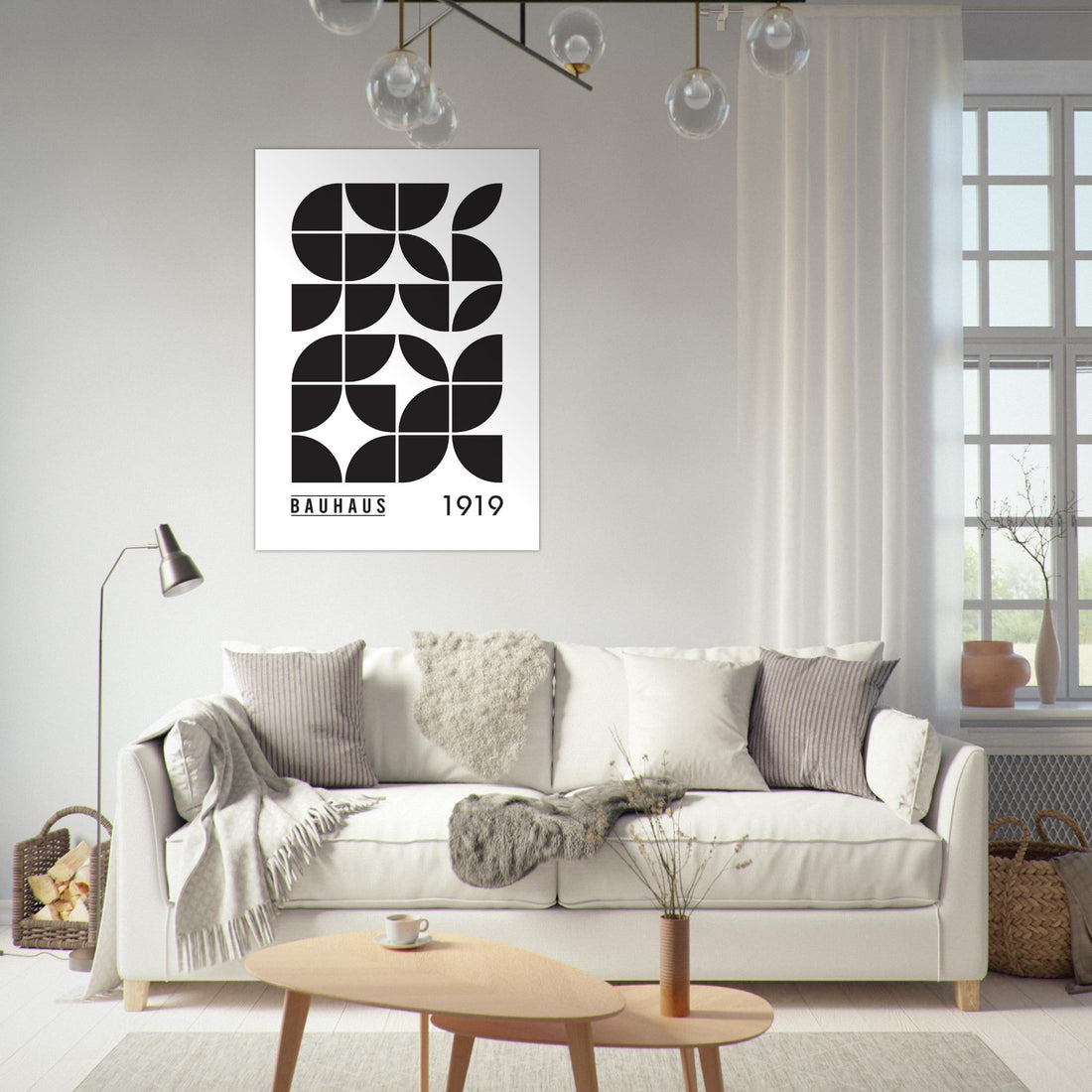 Black And White Bauhaus Poster, No. 502, abstract, architecture, Black and white, #illieeart