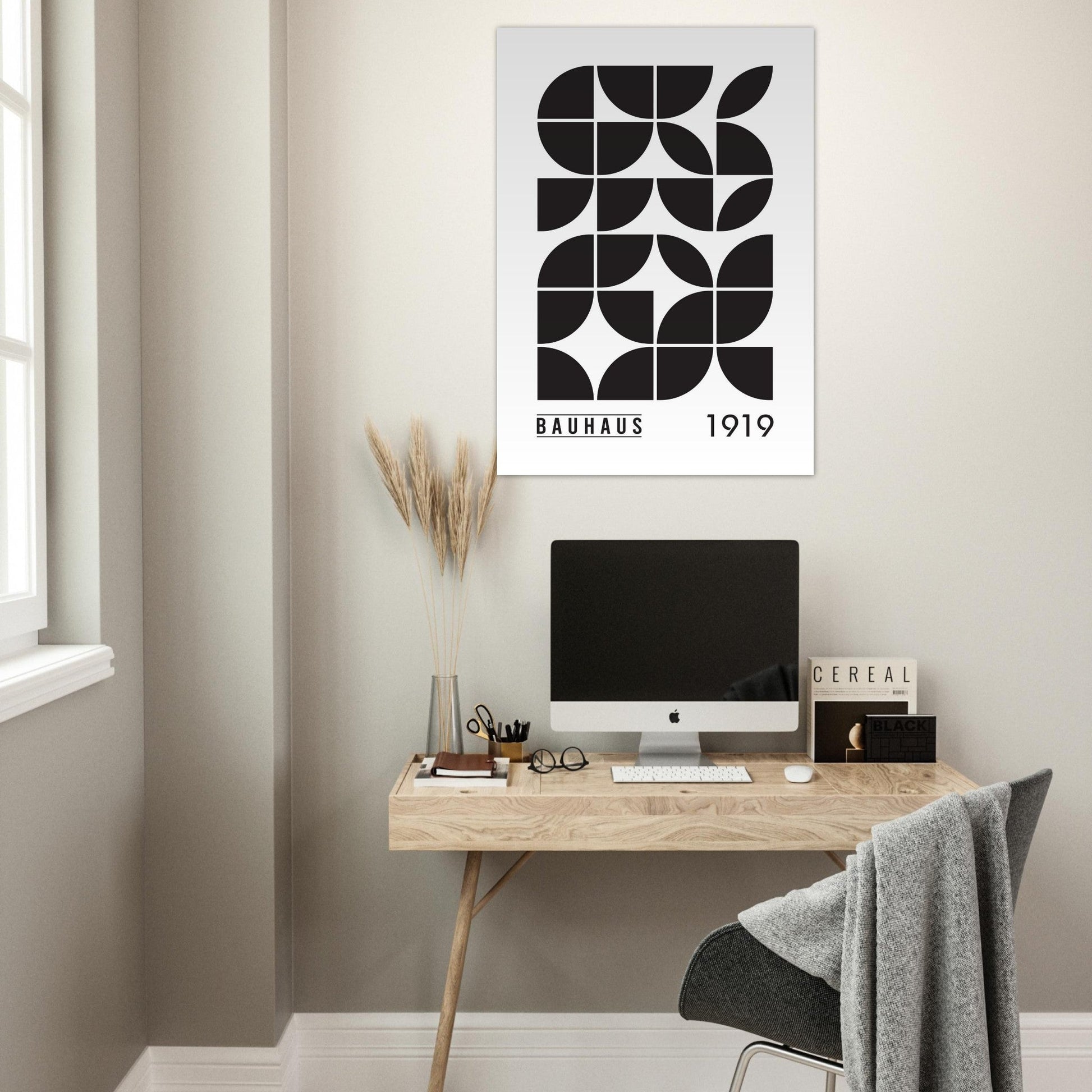 Black And White Bauhaus Poster, No. 502, abstract, architecture, Black and white, #illieeart