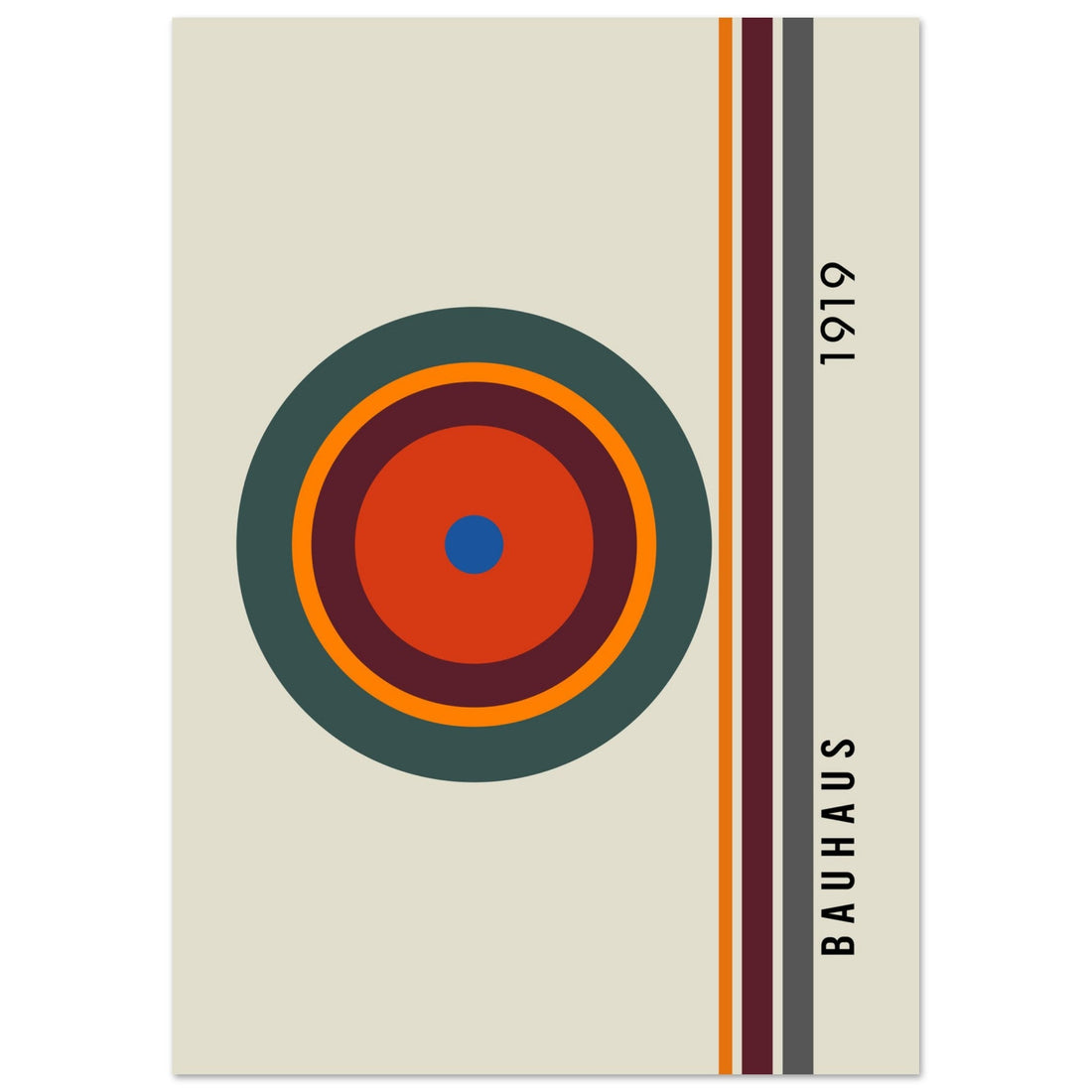 Bauhaus - Concentric Circles Poster, No. 102, abstract, architecture, bauhaus, #illieeart