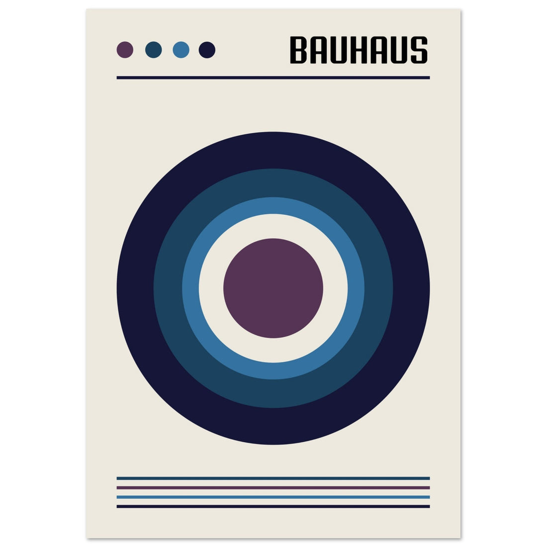 Bauhaus Concentric Circle Poster, No. 117, abstract, architecture, Blue, #illieeart