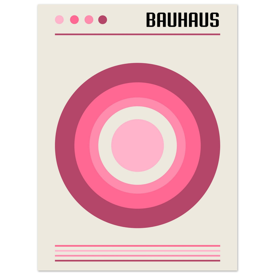 Retro Pink Bauhaus Poster, No. 114, Bauhaus Art Print, MODERN ART, Modern Pink Art