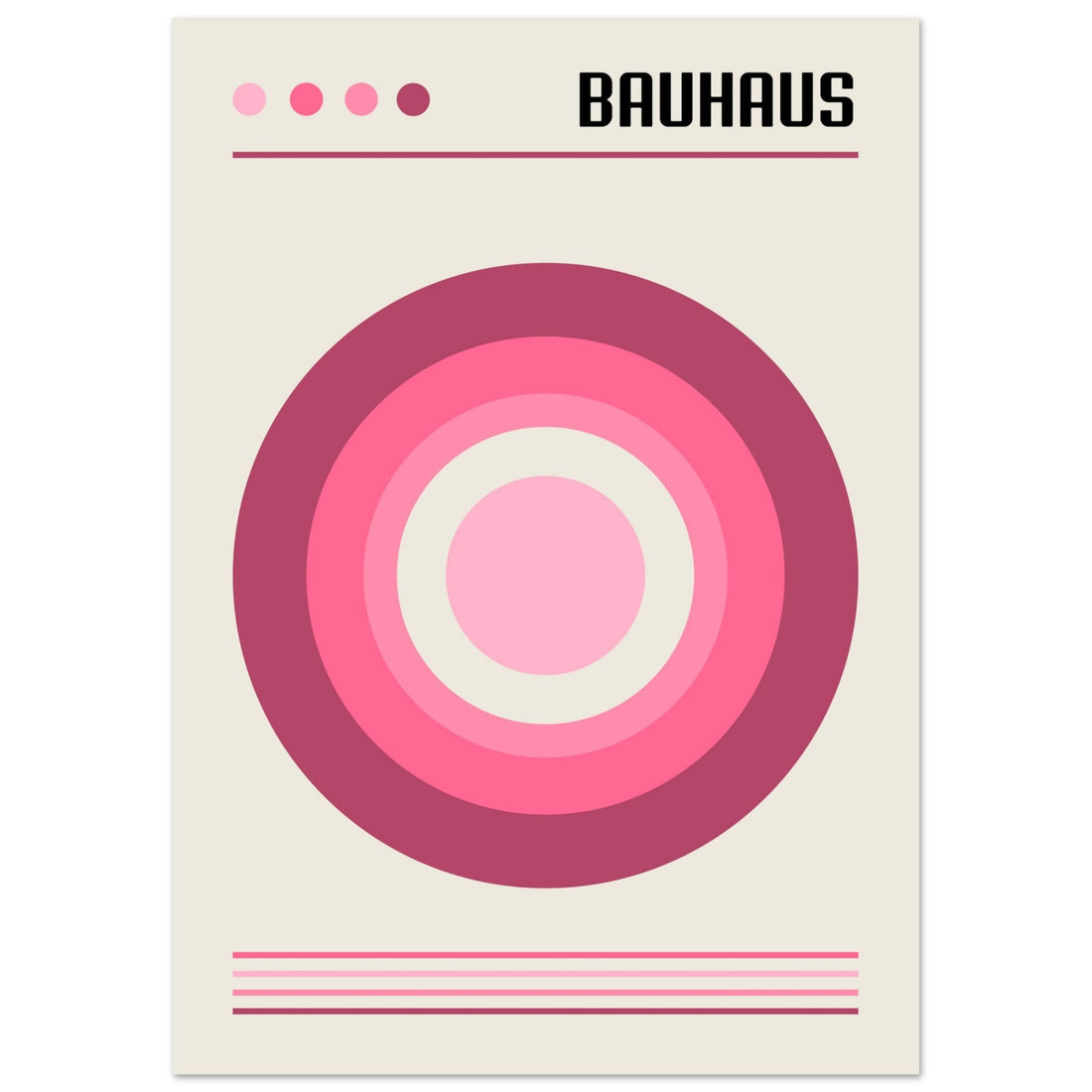 Retro Pink Bauhaus Poster, No. 114, Bauhaus Art Print, MODERN ART, Modern Pink Art