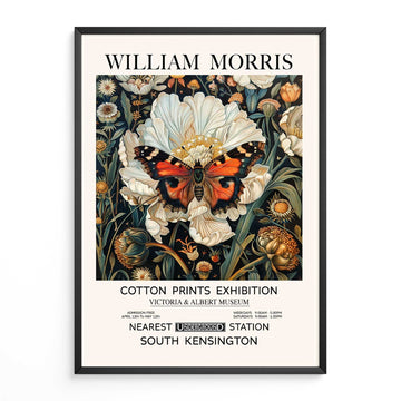 Vintage butterfly wall art print featuring floral and botanical design, perfect for cottage-style and Victorian-inspired home decor
