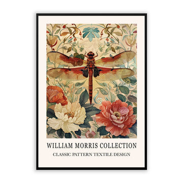 Golden Dragonfly Print | Vintage William Morris Art | Luxury Prints