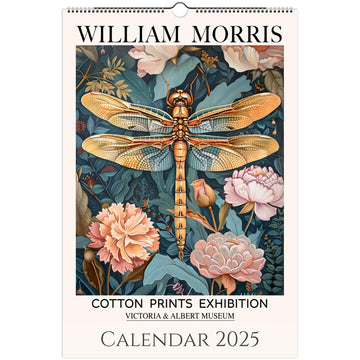 William Morris Vibrant Dragonfly wall calendar. Perfect for nature lovers and travel enthusiasts,