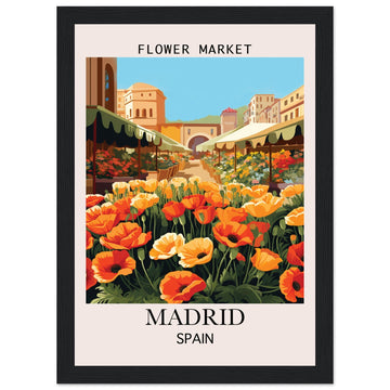 Flower Market Print, Madrid - Framed Poster, Flower Market, Flower market Spain, Madrid, #illieeart