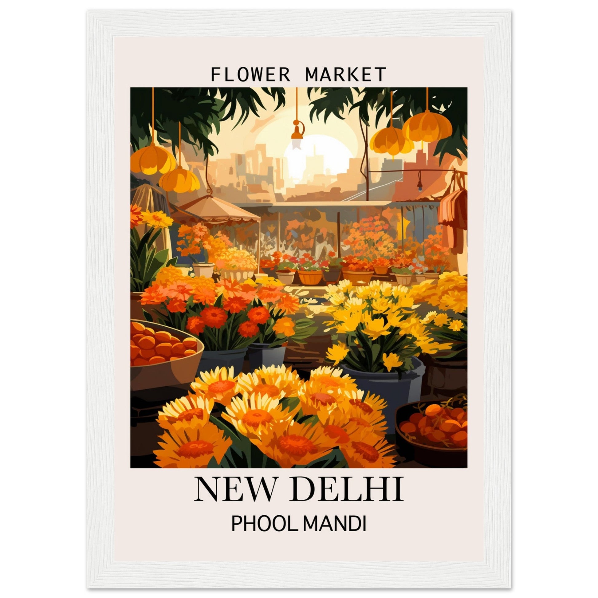 Flower Market Print, India - Framed Poster, floral poster, Flower Market India, New Delhi - India, #illieeart