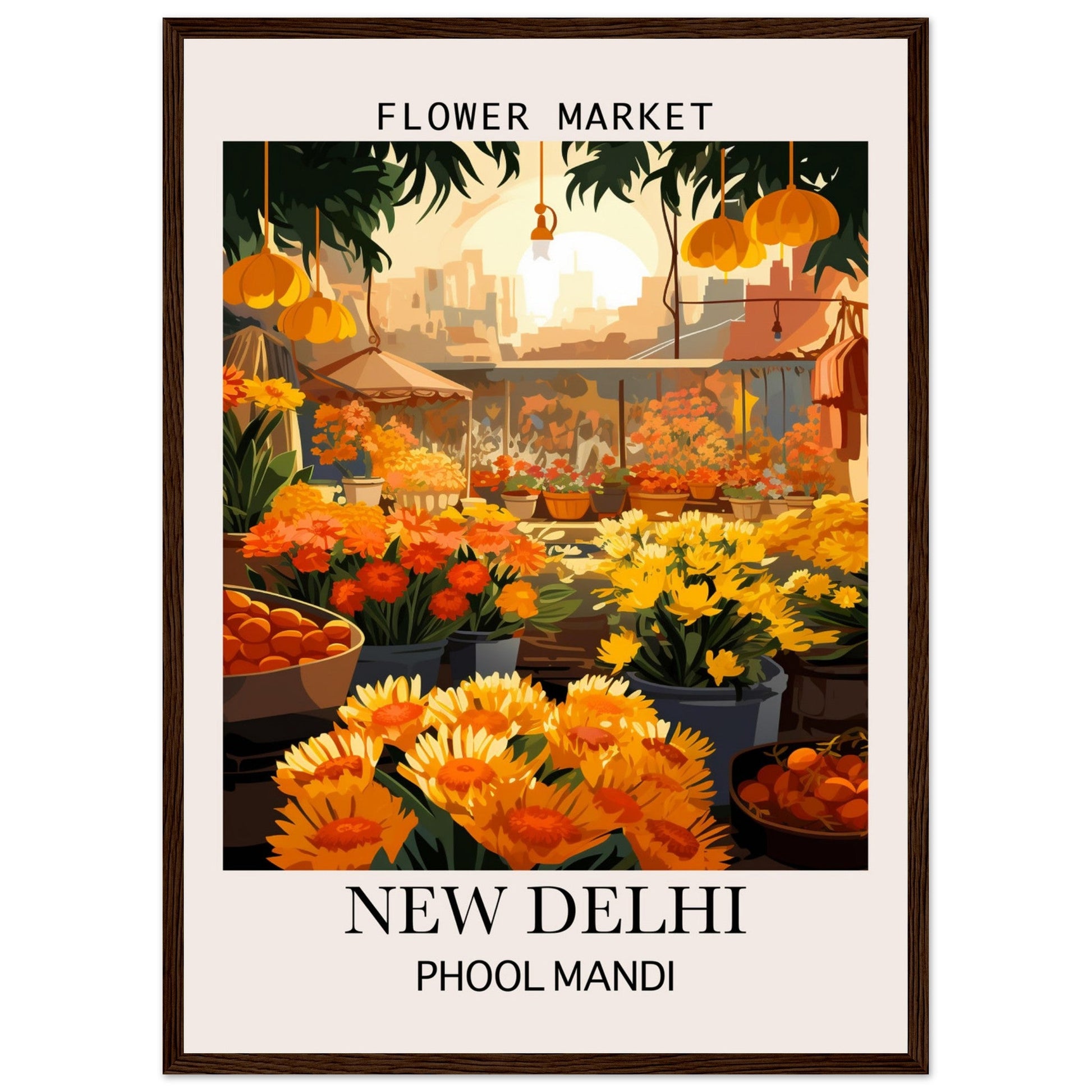 Flower Market Print, India - Framed Poster, floral poster, Flower Market India, New Delhi - India, #illieeart