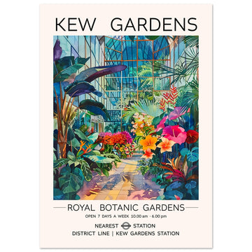 Kew Gardens London - The Glass House, Kew Garden Art Print, Kew Garden Glass House, London Kew Garden, #illieeart