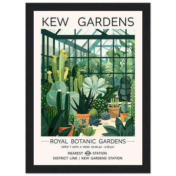 Kew Gardens Framed Print - The Cactus House, Botanical Print, floral poster, Framed Art print, #illieeart