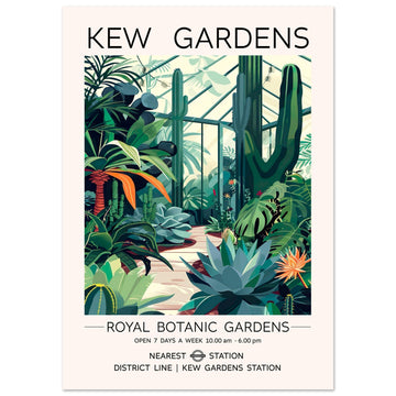 Kew Gardens London - The Cactus House Print, Botanical Print, floral poster, Travel Print, #illieeart