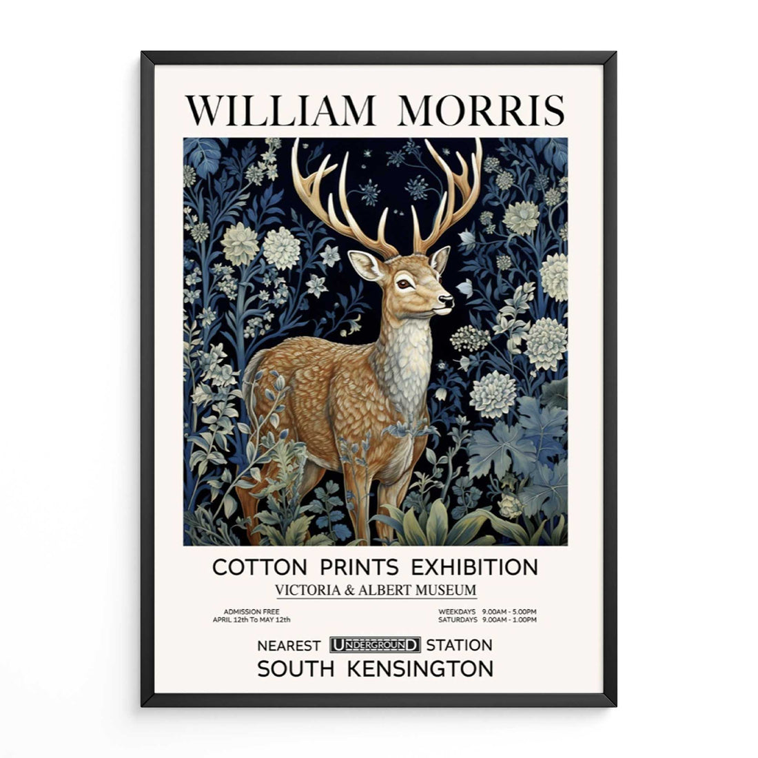 Buy Reindeer Wall Art • Vintage Animal Art Print & Wildlife Prints For Living Room Bedroom Decor •  Featuring Woodland, Botanical and Floral Patterns.