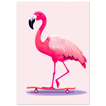 Sidewalk Walk Surfer, Flamingo On Skates, Pink Flamingo, , #illieeart
