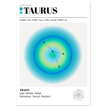 Taurus - Zodiac Sign, Virgo Aura, Virgo Zodiac, Zodiac Sign Print, #illieeart