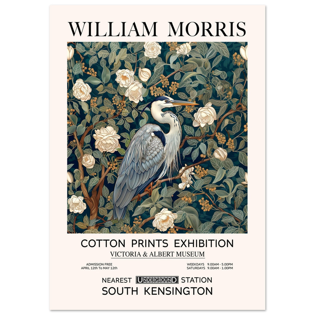 The Blue Heron - William Morris, iconic artists, The Great Blue Heron, william morris, #illieeart