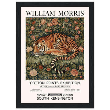 The Tiger In Flowers - Framed Poster, The Tiger In Flowers, Vintage Art print, william morris framed, #illieeart
