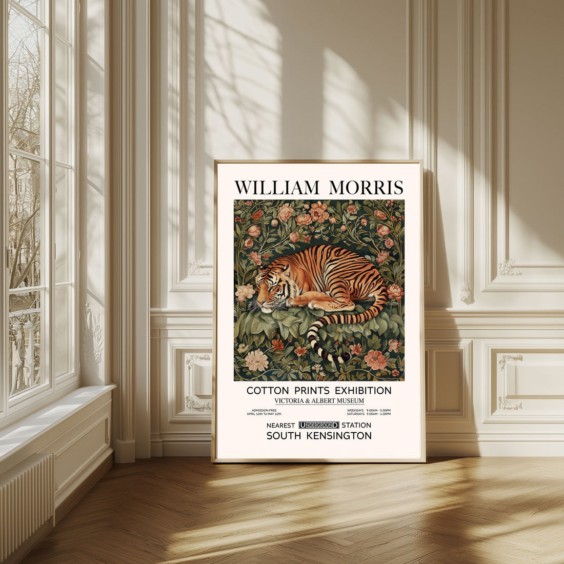 Tiger Print Wall Art • Vintage Animal Art Print & Wildlife Prints For Living Room Bedroom Decor •  Featuring Woodland, Botanical and Flower Designs