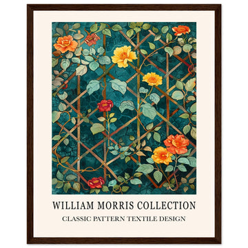 Trellis And Flowers - Framed Art, Trellis And Flowers, Vintage art, William Morris Art, #illieeart
