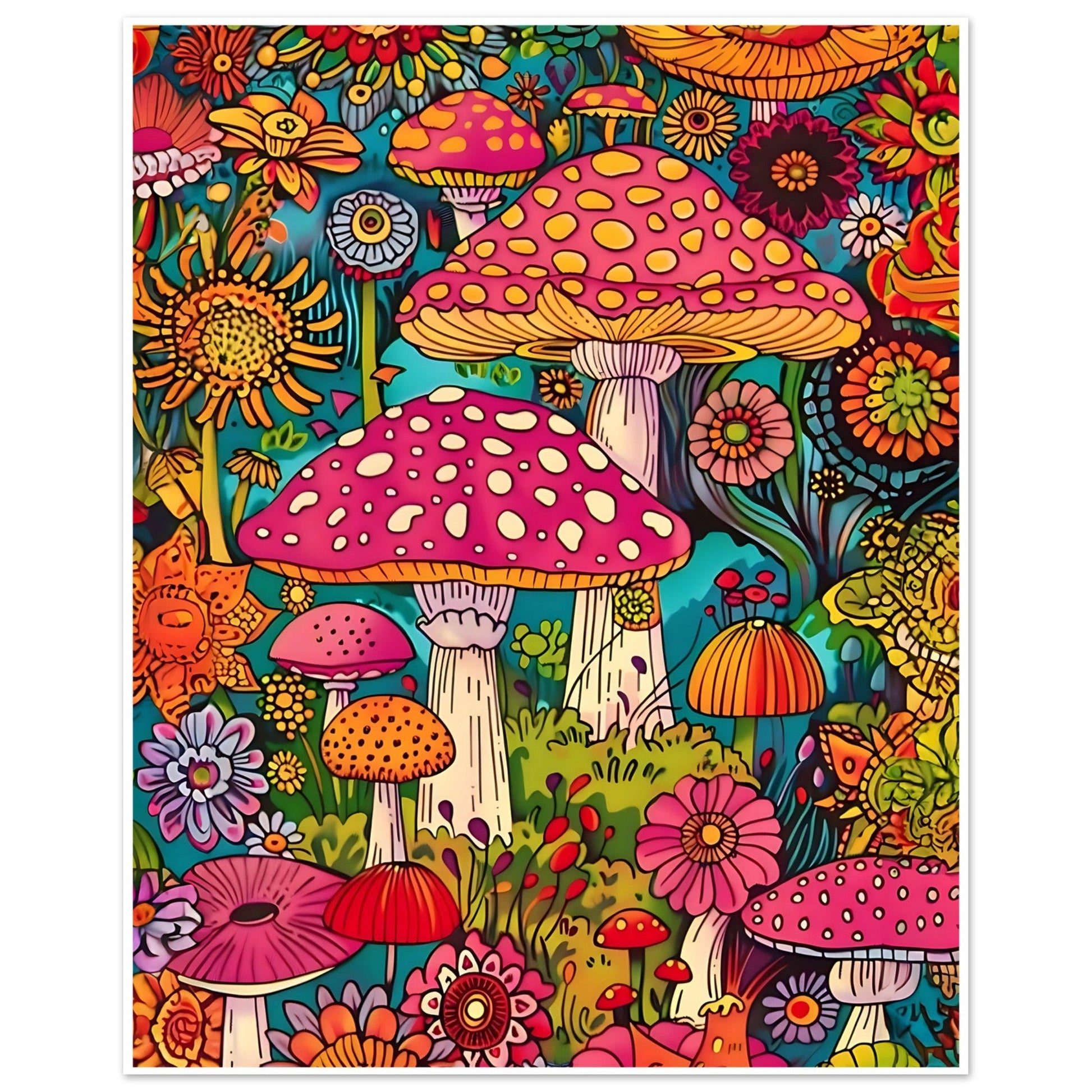 Trippy Mushroom, botanical art print, Mushroom Art Print, Trippy Mushroom Art, #illieeart