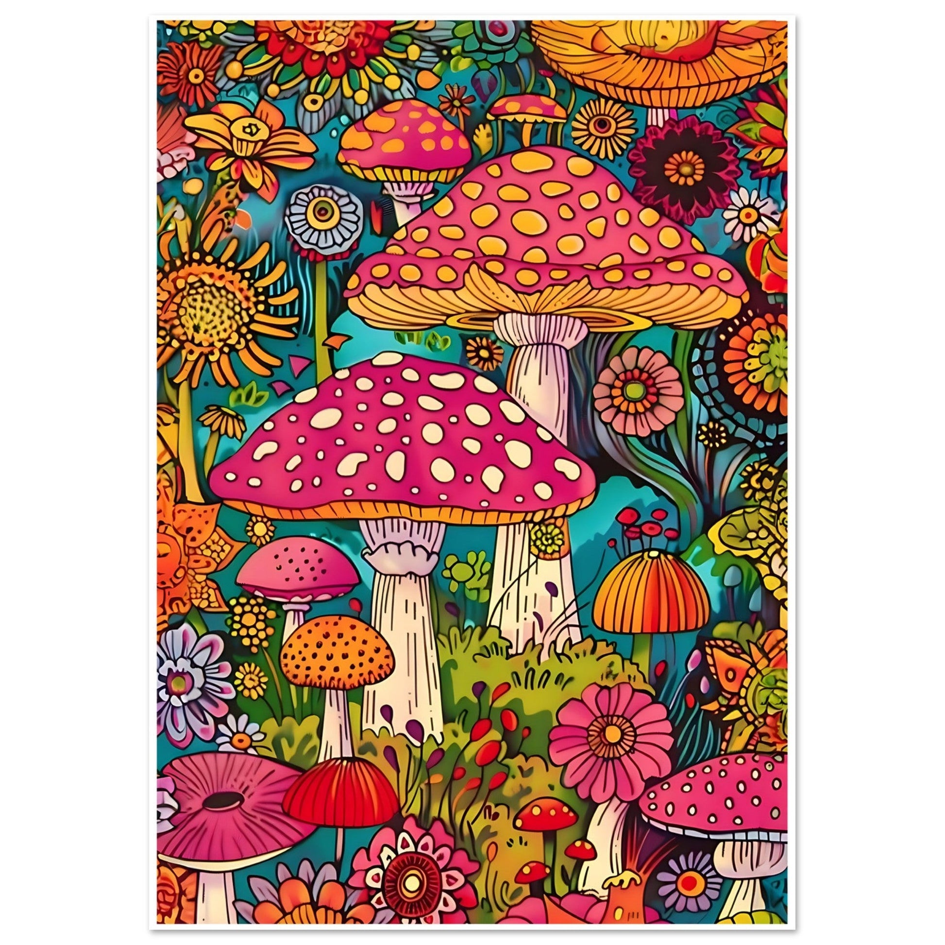 Trippy Mushroom, botanical art print, Mushroom Art Print, Trippy Mushroom Art, #illieeart