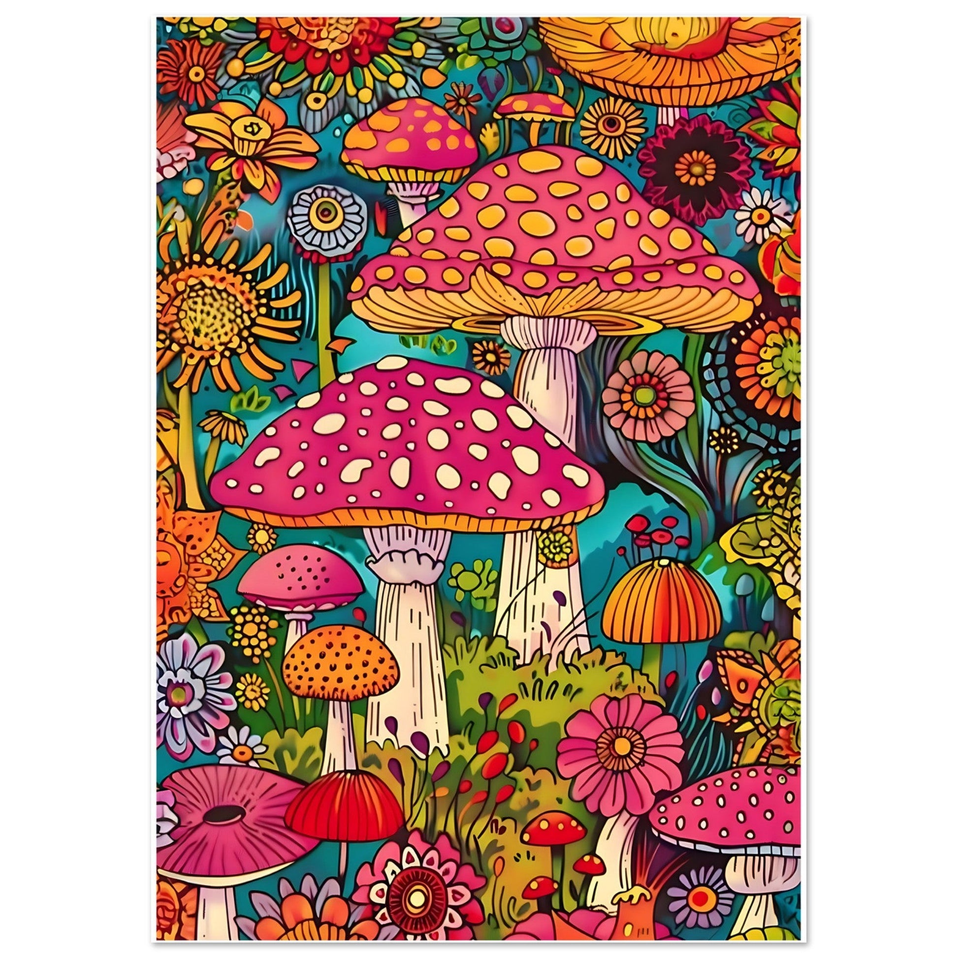 Trippy Mushroom, botanical art print, Mushroom Art Print, Trippy Mushroom Art, #illieeart
