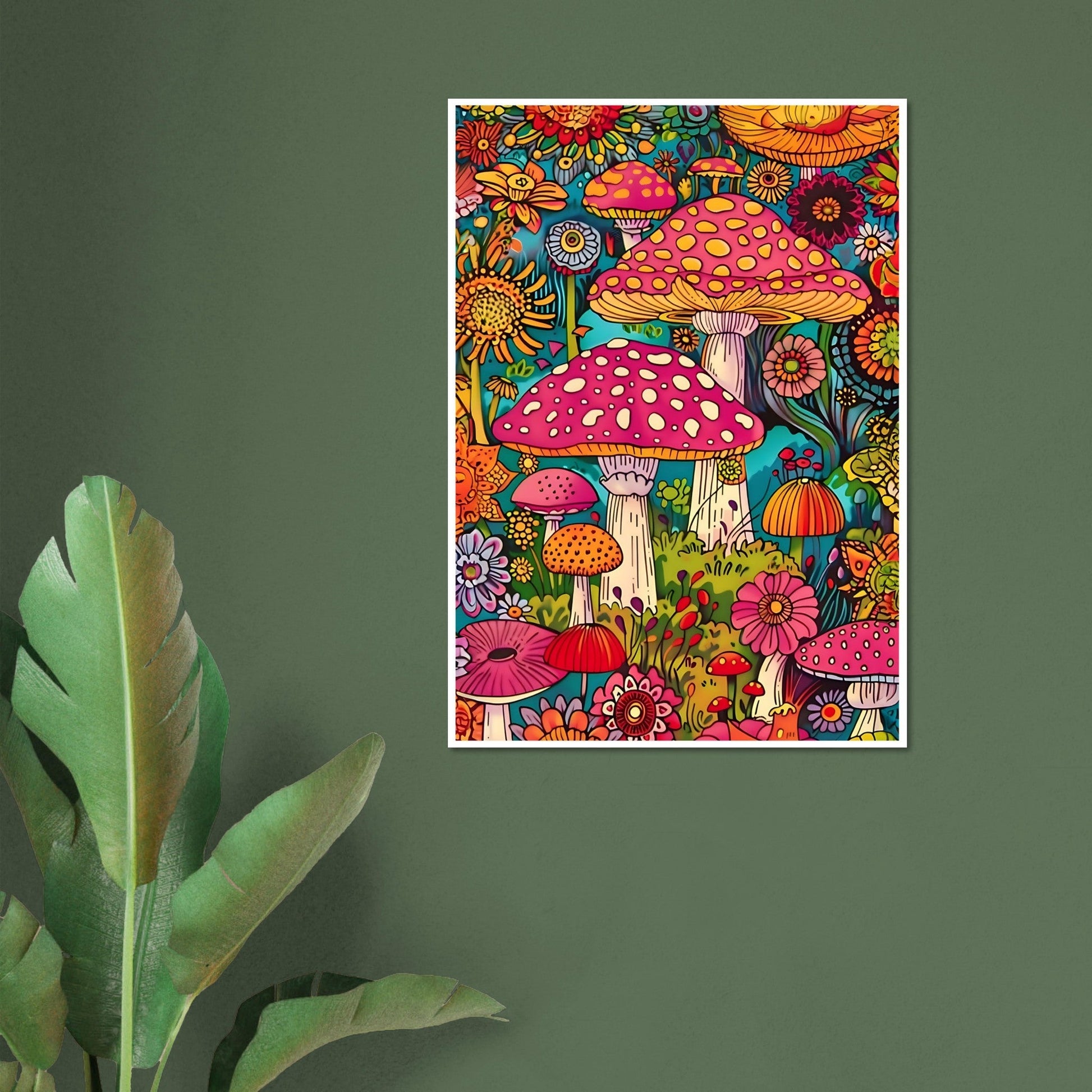 Trippy Mushroom, botanical art print, Mushroom Art Print, Trippy Mushroom Art, #illieeart