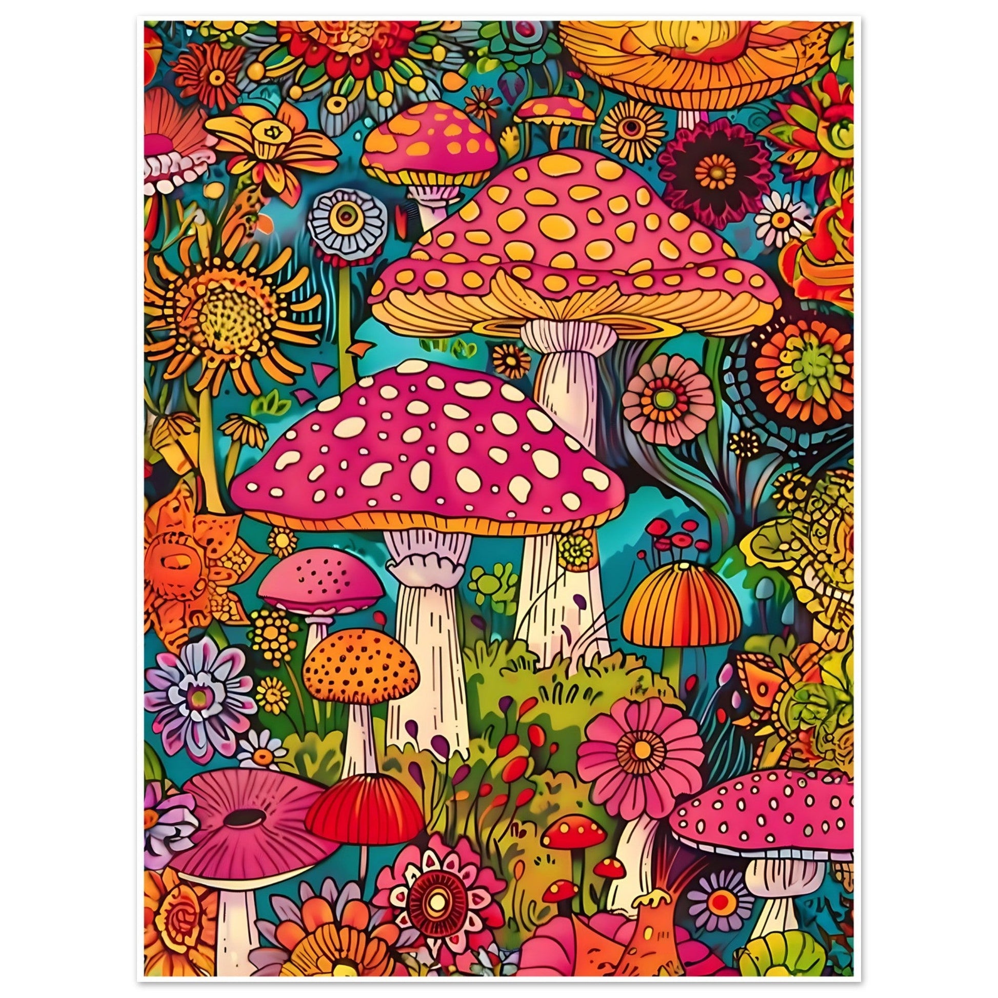 Trippy Mushroom, botanical art print, Mushroom Art Print, Trippy Mushroom Art, #illieeart