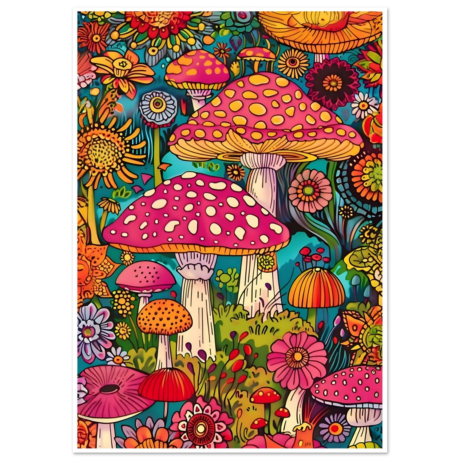 Trippy Mushroom, botanical art print, Mushroom Art Print, Trippy Mushroom Art, #illieeart