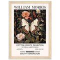 White Butterfly And Flowers - William Morris, Black and white, william morris, william morris framed, #illieeart