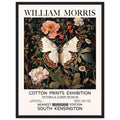 White Butterfly And Flowers - William Morris, Black and white, william morris, william morris framed, #illieeart