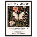 White Butterfly And Flowers - William Morris, Black and white, william morris, william morris framed, #illieeart